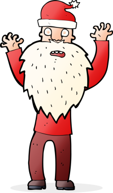 Bir insan tarafından çizilmiş Noel Baba çizgi filmi.