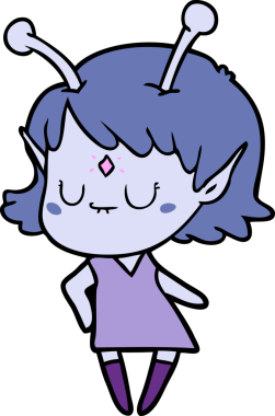 Bir insan tarafından çizilmiş uzaylı kız.