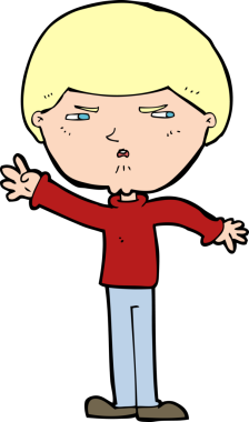 Bir insan tarafından çizilmiş kötü adam çizgi filmi