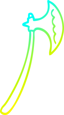 Bir insan tarafından çizilmiş bir baltanın soğuk eğimli çizgisi.