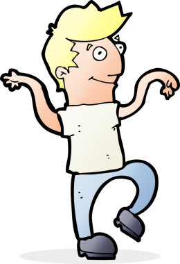 çizgi film mutlu adam bir insan tarafından çizilmiş komik dans yapıyor