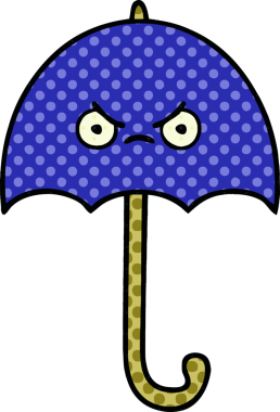 Bir insan tarafından çizilmiş bir şemsiye çizgi filmi.