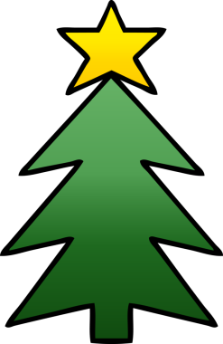 Bir insan tarafından çizilmiş bir noel ağacının gölgeli karikatürü.