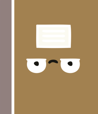 Bir insan tarafından çizilmiş düz renkli bir defter çizimi