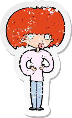 Bir insan tarafından çizilmiş bir karikatürün gerilimli çıkartması.