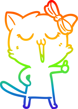 gökkuşağı gradyanı çizimi bir insan tarafından çizilmiş çizgi film kedisi