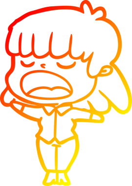 Bir insan tarafından yüksek sesle çizilmiş bir çizgi film kadını çizimi.