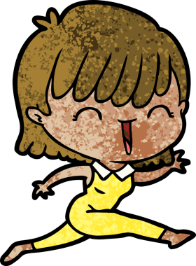 Bir insan tarafından çizilmiş karikatür kadın.