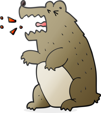 Bir insan tarafından çizilmiş serbest çizim çizgi film ayısı.