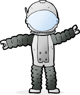 Bir insan tarafından çizilmiş bir astronot.