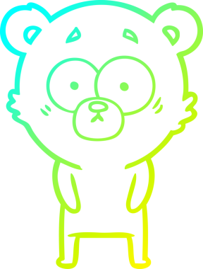 Şaşırmış bir kutup ayısının insan tarafından çizilmiş soğuk gradyan çizgisi.