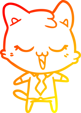 Bir insan tarafından çizilmiş çizgi film kedisinin sıcak çizgi çizimi