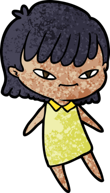 Bir insan tarafından çizilmiş karikatür kadın.