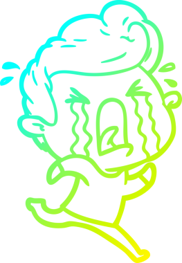 Bir insan tarafından çizilmiş ağlayan bir karikatür çizimi.