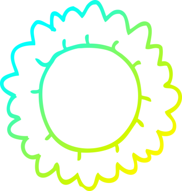 Bir insanın çizdiği karikatür çiçeğinin soğuk gradyan çizgisi.