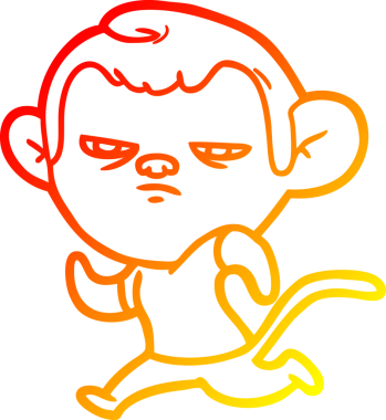 Bir insan tarafından çizilmiş çizgi film maymunu çizimi