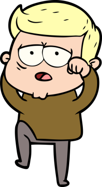 Bir insan tarafından çizilmiş yorgun bir adam.