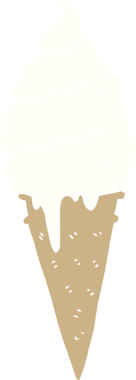 Bir insan tarafından çizilmiş düz renkli çizgi film dondurması.