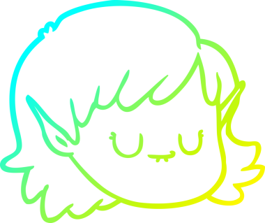 Bir insan tarafından çizilmiş soğuk gradyan çizgi çizimi.