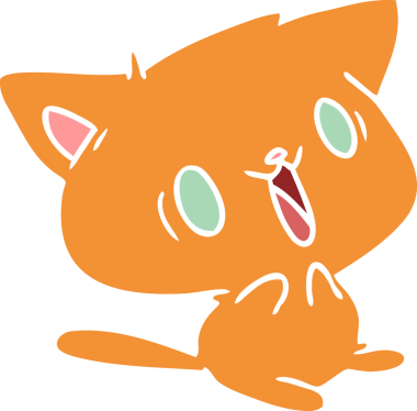 Bir insan tarafından çizilmiş sevimli kawai kedisinin çizgi film çizimi