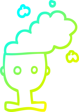 Bir insan tarafından çizilmiş soğuk gradyan bir çizgi film mücevheri kabuğu kabuğu.