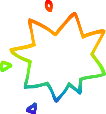 Bir insan tarafından çizilmiş bir çizgi film patlama sembolünün çizimi.