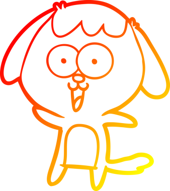 Bir insan tarafından çizilmiş sevimli bir köpeğin sıcak çizgi çizgisi.