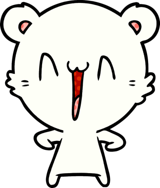 Bir insan tarafından çizilmiş mutlu kutup ayısı karikatürü