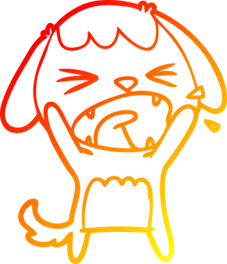 Bir insan tarafından çizilmiş şirin bir köpeğin sıcak çizgi çizimi.