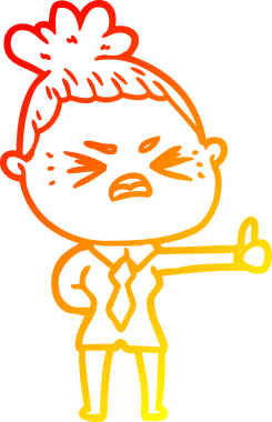 Bir insan tarafından çizilmiş kızgın bir karikatür çizimi.