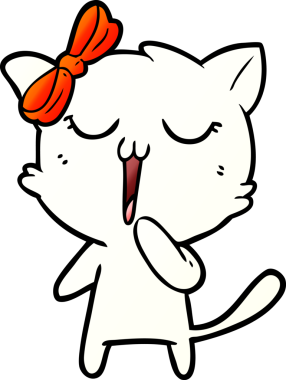 Bir insan tarafından çizilmiş çizgi film kedisi.