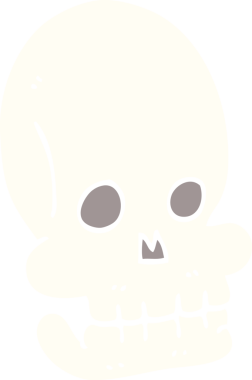 Bir insan tarafından çizilmiş komik kafatası.