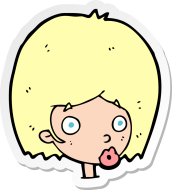 Bir insan tarafından çizilmiş bir karikatür çıkartması.