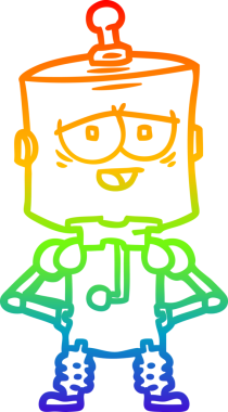 gökkuşağı gradyan çizgisi bir insan tarafından çizilmiş robot çizgi