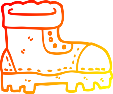 Bir insan tarafından çizilmiş bir çizginin sıcak gradyan çizimi