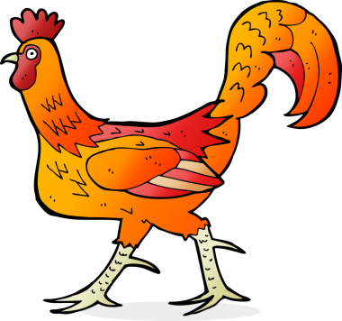 Bir insan tarafından çizilmiş bir horoz resmi.