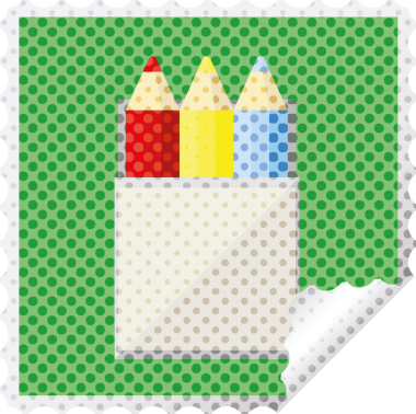 Bir insan tarafından çizilmiş bir sürü renkli kalem etiketi.