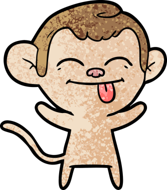 Bir insan tarafından çizilmiş komik çizgi maymun.