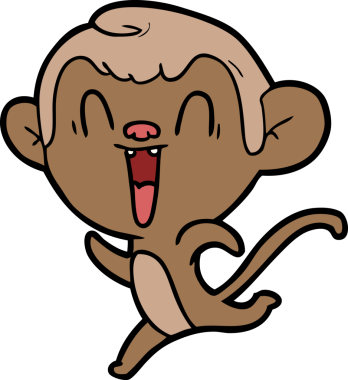 Bir insan tarafından çizilmiş gülen maymun çizgi filmi