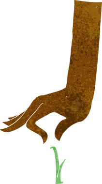 Bir insan tarafından çizilmiş çim biçme çubuğu.