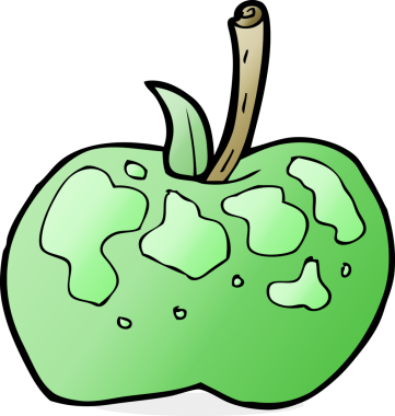 bir insan tarafından çizilmiş elma karikatürü