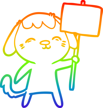 gökkuşağı gradyan çizimi Mutlu bir çizgi köpek çizimi Bir insan tarafından çizilmiş