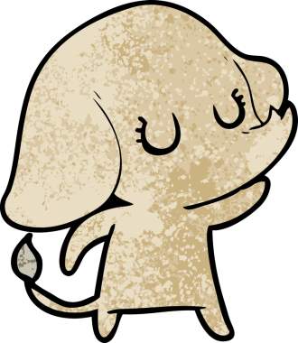 Bir insan tarafından çizilmiş şirin bir fil.