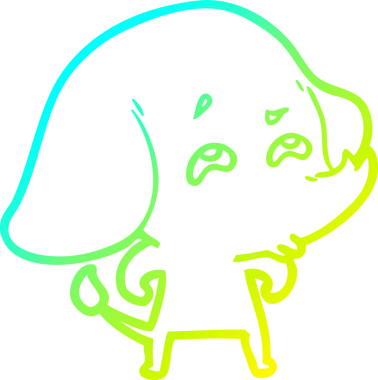 Bir insanın çizdiği karikatür fili çizimi.