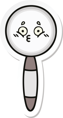 Bir insan tarafından çizilmiş şirin bir çizgi film büyütecinin çıkartması.