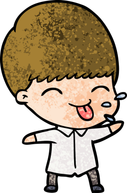 Bir insan tarafından çizilmiş komik çizgi film çocuğu.