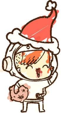 Bir insan tarafından çizilmiş Noel Astronot Tebeşiri