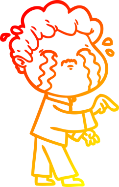 Bir insan tarafından çizilmiş ağlayan bir çizgi film karakteri çizimi.