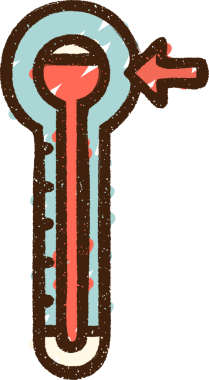 Bir insan tarafından çizilen Sıcak Termometre Tebeşiri