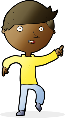 Bir insan tarafından çizilmiş mutlu çocuk çizgi filmi.